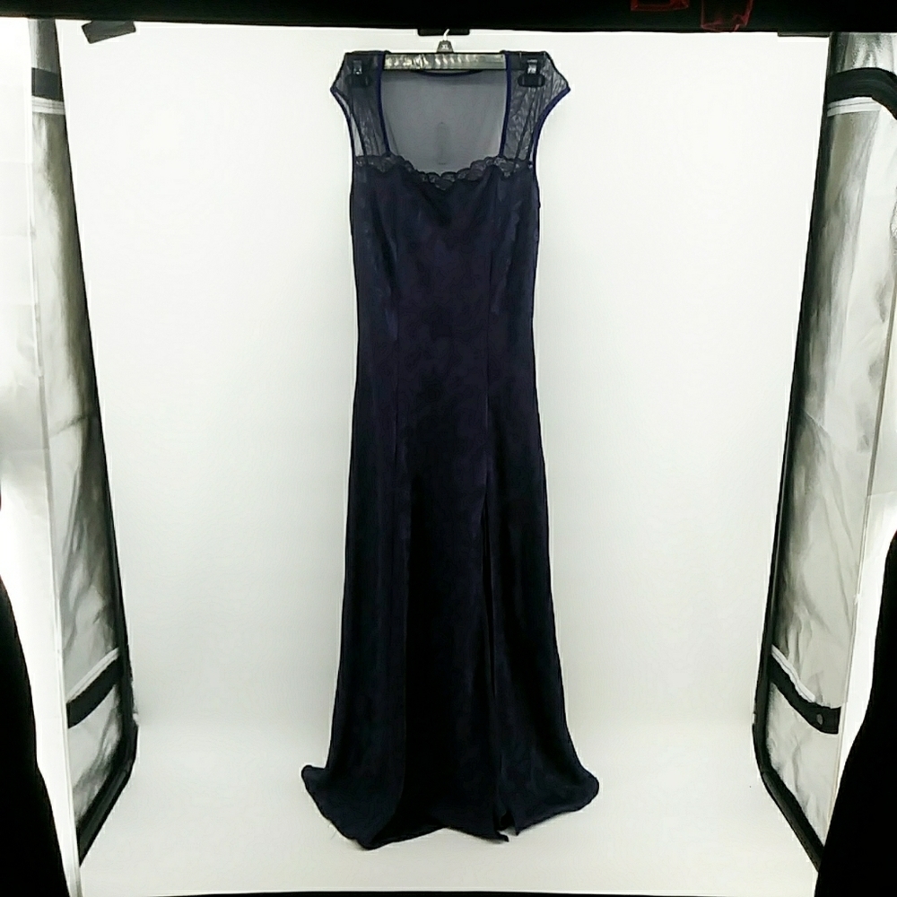 Vintage Victoria Secret Gold Label Plum Lingerie Long Slip Lace Dress Style Y2K